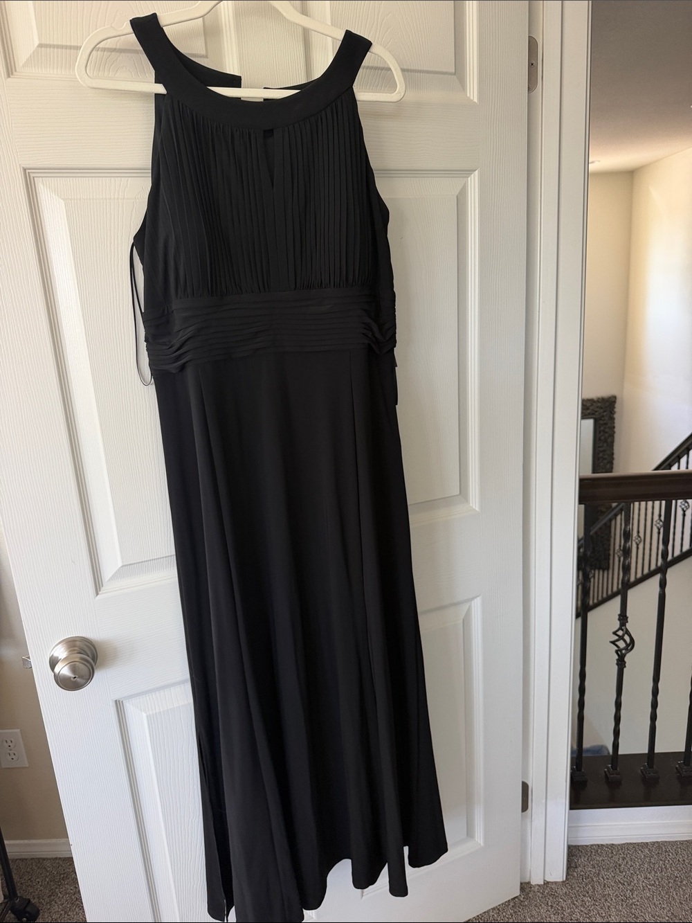 BCX Black Pleated Halter Maxi Dress